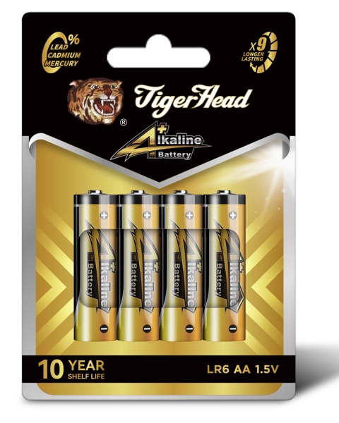 TIGER HEAD A+ ALKALINE BATTERIES  LR6 AA SIZE